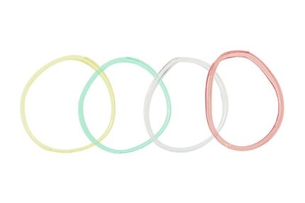 RickiParodi Elásticos Cabelo Rubber Band Cores Sortidas 50 Unidades
