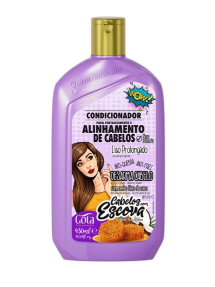 Gota Dourada Condicionador Fortalecimento Cabelos com Escova 430ml
