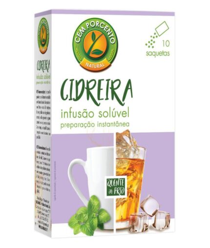 Cem Porcento Chá Solúvel Cidreira 10 Saquetas