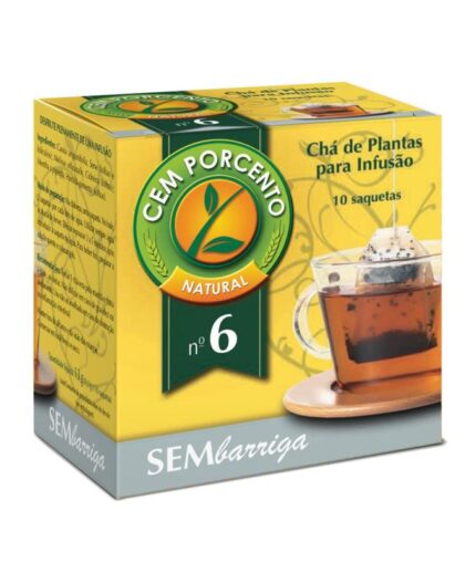 Cem Porcento Chá Nº 6 Infusão SemBarriga 10 Saquetas