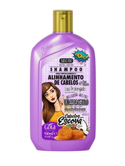 Gota Dourada Shampoo Fortalecimento Cabelos com Escova 430ml