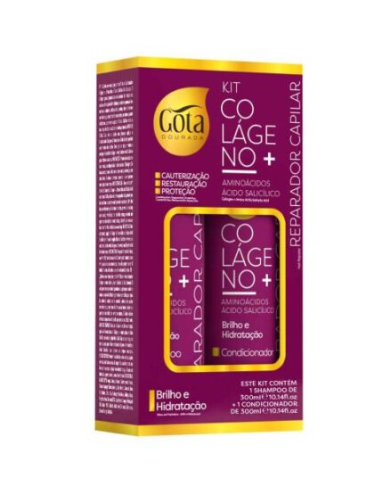 Gota Dourada Kit Shampoo + Condicionador Colágeno + 300ml
