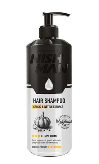 Nishman Hair Shampoo Garlic & Nettle Extract 480ml