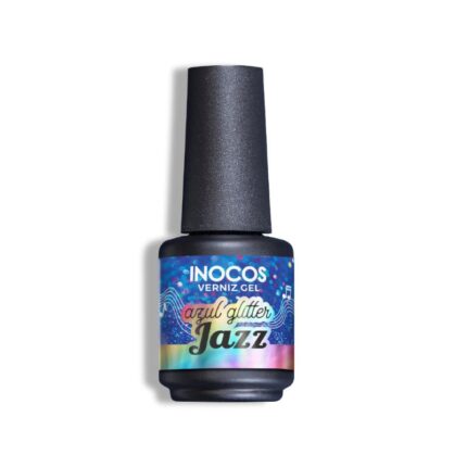 Verniz Gel Inocos Festival Verão Azul Glitter Jazz 15ml
