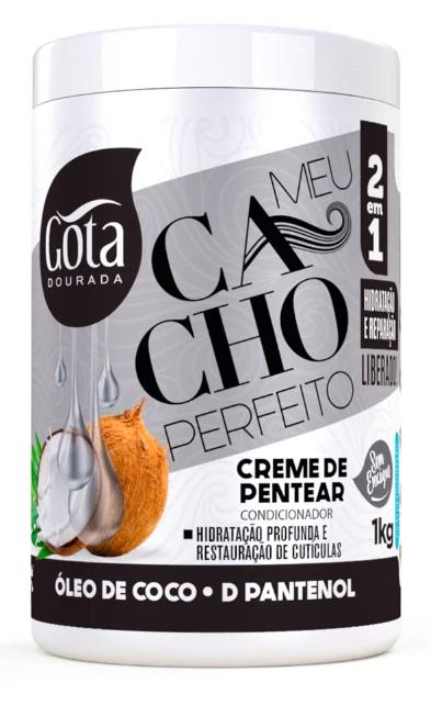 Gota Dourada Creme Pentear Meu Cacho Perfeito Óleo de Coco 1kg