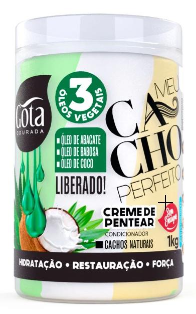 Gota Dourada Creme Pentear Meu Cacho Perfeito 3 Óleos Vegetais 1kg