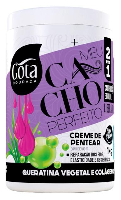 Gota Dourada Creme Pentear Meu Cacho Perfeito Queratina Vegetal 1kg