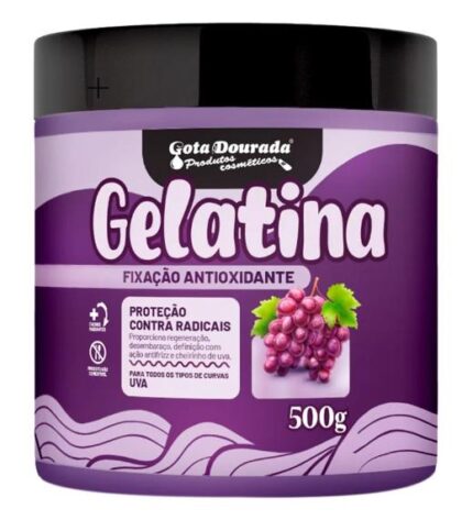 Gota Dourada Gelatina Capilar Uva Fixação Antioxidante 500g