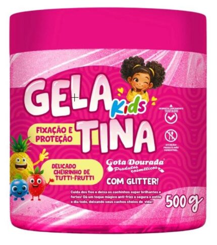 Gota Dourada Gelatina Capilar Kids Tutti-Fruti Fixação e Proteção 500g