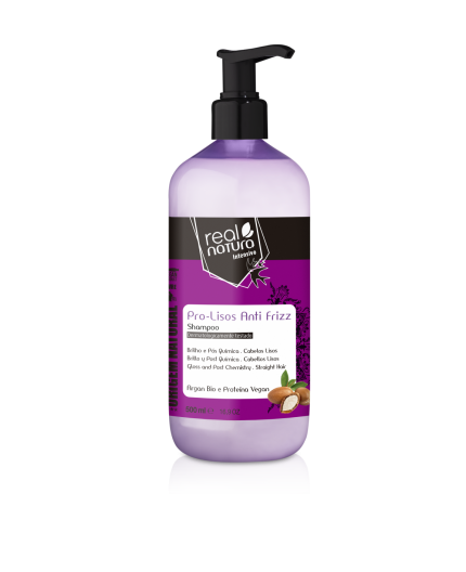 Real Natura Shampoo Sem Sal Pro-Lisos Anti Frizz Argan 500ml