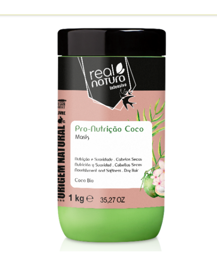 Real Natura Máscara Sem Sal Pro-Nutrição Extra Coco 1kg